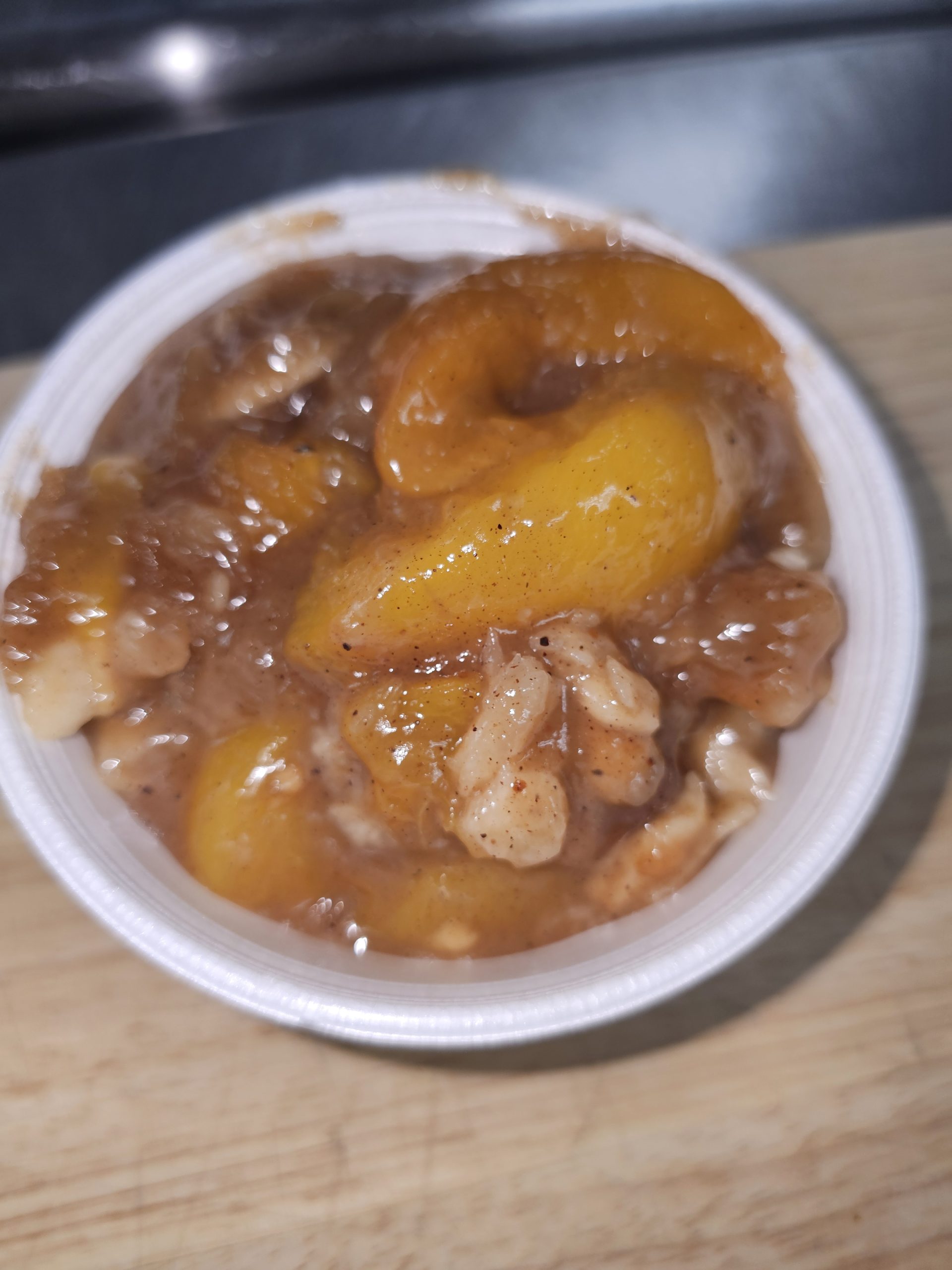 Made-from-scratch peach cobbler